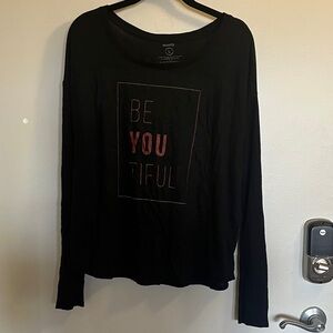 Black Long Sleeve Casual Top
